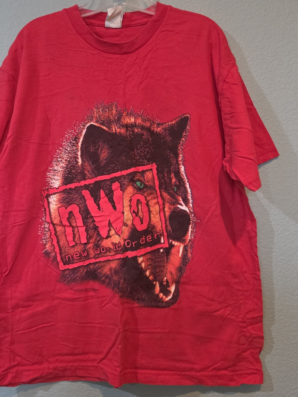 Vintage New World Order WCW WWF NWO 1998 Wolf Pack T Shirt 90s Wrestling Red XL